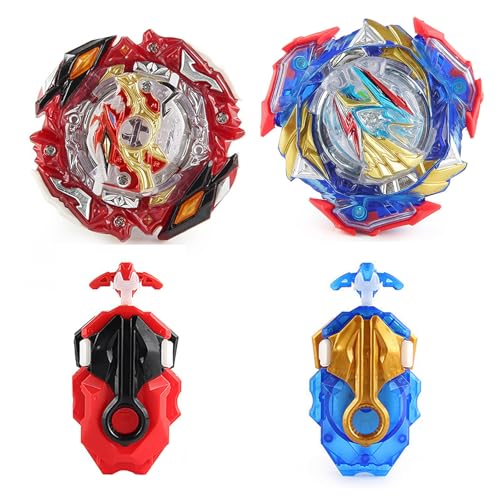 Netoke Gyros Turbo Set, 4D Metall Fusion Kampf Kreisel, Mit Battling Top Launcher, Geschenk-Sets,(B-205+B-205) von Netoke