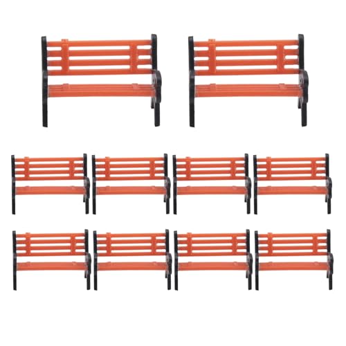 Nettoppo 10 StüCke Modelleisenbahn HO N O MaßStab 1:75 Bank Stuhl Modell Sofa StraßE Park Layout Kunststoff, Garten/Eisenbahn Layout von Nettoppo