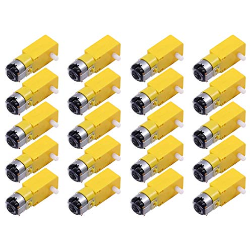 Nettoppo 20 StüCk DC 70MA (3V) Roboter Intelligentes Auto DIY Doppel Wellen Getriebe TT Motor für Roboter Auto MCU 7X2.2X1.8Cm von Nettoppo