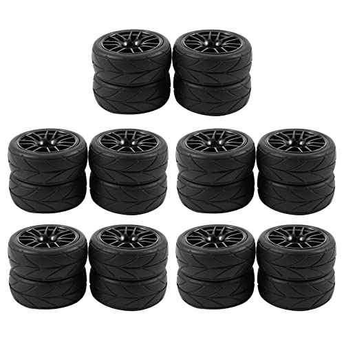 Nettoppo 20 Stuecke 1/10 Gummi Reifen Rc Renn Wagen Reifen Auf Renn Rad Felge Fit Fuer 9068-6081 Rc Auto Teil von Nettoppo