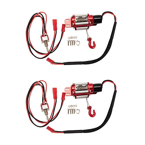 Nettoppo 2X RC Auto Metall Stahl Verdrahtet Automatische Simulierte Winde für 1/10 RC Crawler Auto Axial TRX4 SCX10 90046 D90 von Nettoppo