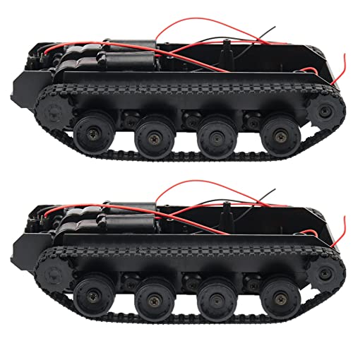 Nettoppo 2X Rc Tank Smart Roboter Tank Auto Chassis Kit Gummiraupenkette für 130 Motor DIY Roboter Spielzeug für Kinder von Nettoppo