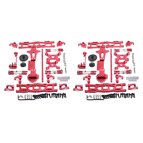 Nettoppo 2X für 1:14 144001 RC Auto Voll Upgrade Teile Metall C Sitz Lenk Becher Schwinge Zentral Antriebswelle, Rot von Nettoppo
