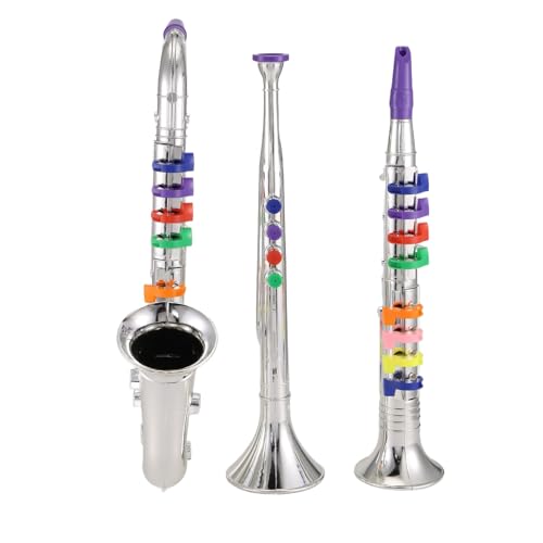 Nettoppo 3 StüCke Kinder Musikinstrumente Spielzeug Klarinette, Saxophon, Trompete, Blas- und Messing-Musikinstrumente Combo für Kleinkinder Spielen von Nettoppo
