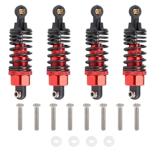 Nettoppo 4 StüCk Aluminium Legierung Stoß DäMpfer DäMpfer Set FüR TT-01 TT01 TT-02 TT02 1/10 RC Auto Upgrade Teile,Rot von Nettoppo