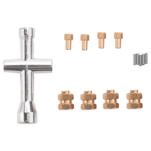 Nettoppo 4 StüCk Messing VerläNgert 7Mm Sechskant Rad Naben Kombinierer 4Mm Verbreitert für AXIAL SCX24 90081 1/24 RC Crawler Auto Upgrades Teile von Nettoppo