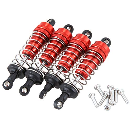 Nettoppo 4 Teiliges Metall Stoß DäMpfer Klappen ZubehöR Passend für 144001 1/14 4WD RC Drift Renn Wagen Teile, Rot von Nettoppo