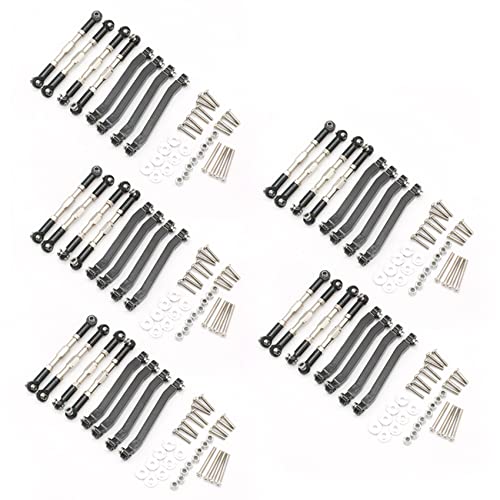 Nettoppo 40X Zugstangen Aus Metall GehäUse Verbindungs Stange für Mn D90 D91 D96 D99 D99S Mn90 Mn99S 1/12 Schwarz von Nettoppo
