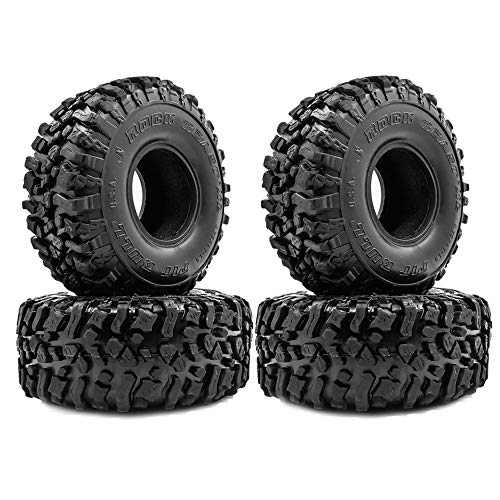 Nettoppo 4PCS 120MM 1.9 Rubber Rocks Reifen Radreifen für 1/10 RC Rock Crawler Axial SCX10 90046 AXI03007 TRX4 D90 MST von Nettoppo