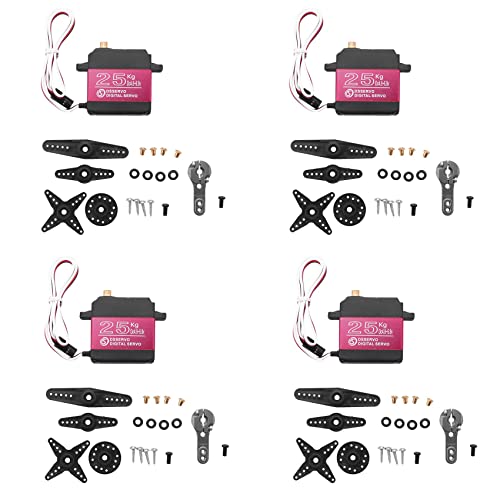 Nettoppo 4X 25KG Digital Servo Voll Metall Getriebe Hohes Drehmoment Wasserdicht für RC Auto Crawler Robot 270 ° von Nettoppo