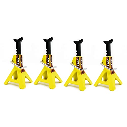 Nettoppo 4X Metall Heber Ständer Simulation Mini-Spielzeug für 1/10 RC Crawler Truck Auto Trx4 SCX10 Simulation Kletterfahrzeuge-Gelb von Nettoppo