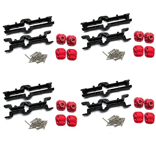 Nettoppo 4X Metallgehäuse für Vorder- und Hinterachse der Brücke für MN D90 D91 MN99 MN99S 1/12 RC Auto Upgrade Teile Zubehör, Schwarz von Nettoppo