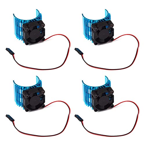 Nettoppo 4X Metallkühlkörper mit 5V Lüfter für 1/10 RC Car 540 550 3650 Motorgröße von Nettoppo