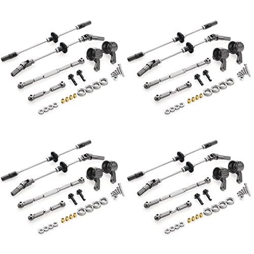 Nettoppo 4X Upgrade Stahl Getriebe Brücke Achs Getriebe Lenkugn Schalen Kit für MN D90 D91 MN99 MN99S 1/12 RC Auto Teile, F+R von Nettoppo