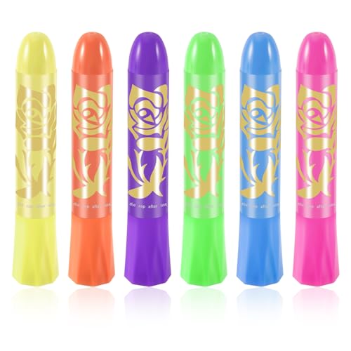 Nettoppo 6 Pack Leuchten in Dem Dunkeln Gesicht KöRper Leuchte StäBe Lackieren Marker Make-Up Schminken Sets, für Halloween und Partys von Nettoppo