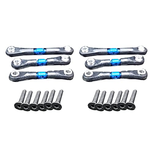 Nettoppo 6 Stück Metalllenkung Spurstange Verbindungsstange für TT02 TT02T 1/10 RC Autoteile ZubehöR, Blau von Nettoppo