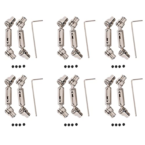 Nettoppo 6X Ural Truck RC Auto Teile Metall Vorne Hinten Antriebswelle für Ural B36 B16 C14 C24 B24 von Nettoppo