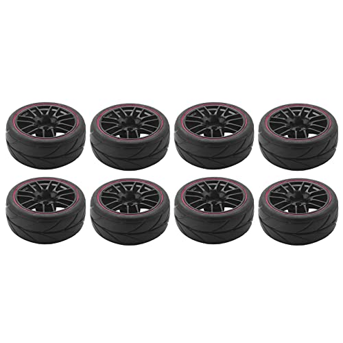 Nettoppo 8 Stücke 12Mm Felgen und Gummi Reifen für Rc 1/10 Straße Drift Auto R von Nettoppo