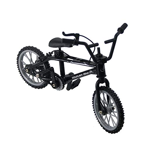 Nettoppo Alu Mini Mountainbike Fahrrad Modell für 1/10 RC Crawler Axial SCX10 TRX4 D90 CC01 Dekoration, Schwarz von Nettoppo