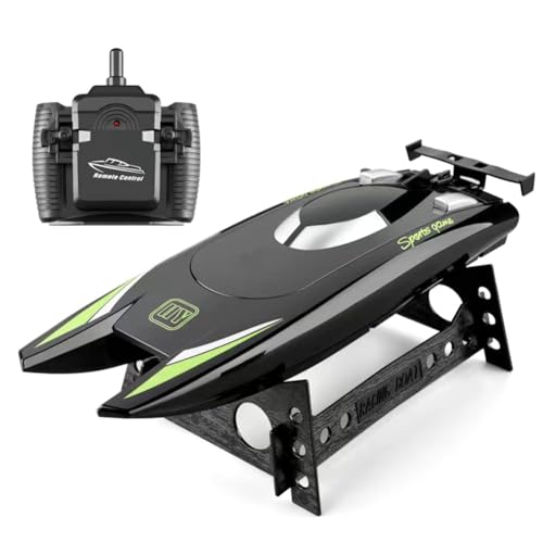Nettoppo RC-Rennboot für Erwachsene – 2,4-GHz-RC-Boot Hochgeschwindigkeitsboot mit Elektronischer Fernbedienung für Kinder, Langlebig, Schwarz von Nettoppo