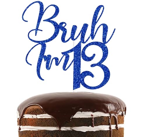 Blauer glitzernder Bruh I'm 13 Tortenaufsatz, Happy 13th Birthday/Cheers to 13 Years, Party-Dekorationen Blauer glitzernder Bruh I'm 13 Tortenaufsatz, Happy 13th Birthday/Cheers to 13 Years, Party-Dekorationen von Nettuao