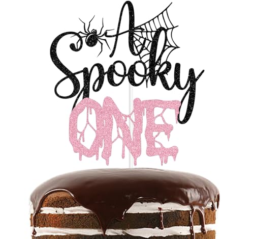 Tortenaufsatz mit Aufschrift "A Spooky One", mit Aufschrift "A Little Boo is Turning One/Happy 1st Booday", lustiges Halloween-Spinnenmotiv, für Baby-Party, Geburtstag, Babyparty, Party-Dekoration Tortenaufsatz mit Aufschrift "A Spooky One", mit Aufschrift "A Little Boo is Turning One/Happy 1st Booday", lustiges Halloween-Spinnenmotiv, für Baby-Party, Geburtstag, Babyparty, Party-Dekoration von Nettuao