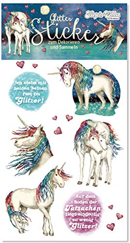 Neu 2019: Glitter-Sticker * LUNABELLE Einhorn * von Lutz Mauder | 72300 | als Mitgebsel für Kinder | Unicorn Aufkleber zum Kindergeburtstag & Basteln von Neu 2019: