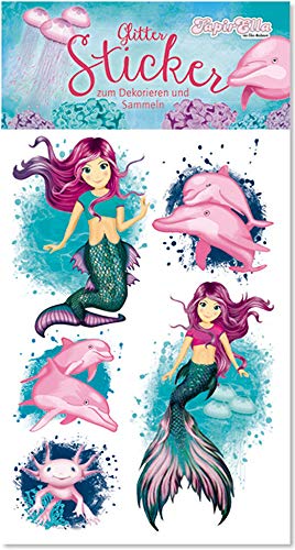 Neu 2019: Glitter-Sticker * NIXEN & Delfine * von Lutz Mauder | 72306 | als Mitgebsel für Kinder | Meerjungfrau Aufkleber zum Kindergeburtstag & Basteln von Neu 2019: