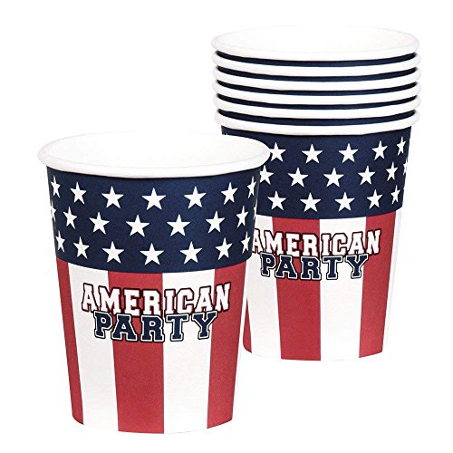 Neu: 6 Party-Becher * American Party * für Eine USA-Mottoparty | Amerika US Motto BBQ Barbecue Barbeque Pappbecher Partybecher Cups von Neu: