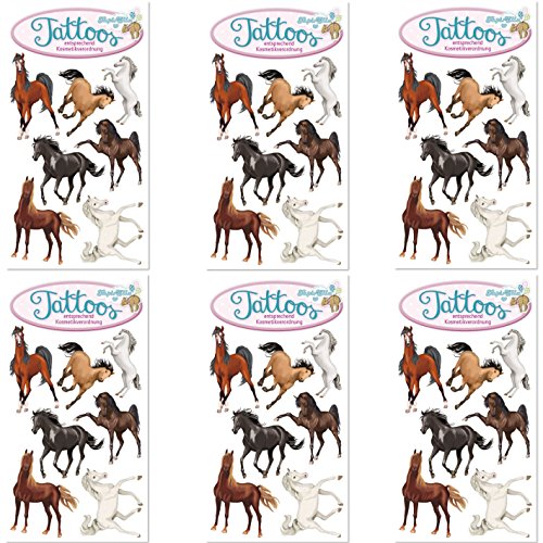 Neu: 6-teiliges Tattoo-Set * TAPIRELLA Pferde * vom Mauder-Verlag | Kinder Kindertattoo Kindergeburtstag Geburtstag Mitgebsel Geschenk Tiere Ponys von Neu: