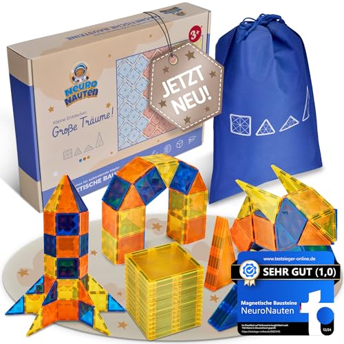 NeuroNauten Magnetische Bausteine für Kinder – Magnet-Sensorik Spielzeug | Kreativität & Lernen fördern - Magnetbausteine ab 3 Jahre mit Tragetasche & Anleitungskarten | Magnetic Tiles NeuroNauten Magnetische Bausteine für Kinder – Magnet-Sensorik Spielzeug | Kreativität & Lernen fördern - Magnetbausteine ab 3 Jahre mit Tragetasche & Anleitungskarten | Magnetic Tiles von NeuroNauten