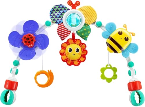 Neuytiky Kinderwagen Spielzeug,Baby Kinderwagen Bogen Spielzeug,Motorikspielzeug für Babys und Kleinkinder, Kinderwagenkette Spielzeug Baby 0-12 Monate für Krippe ＆ Bassinet(Biene) von Neuytiky