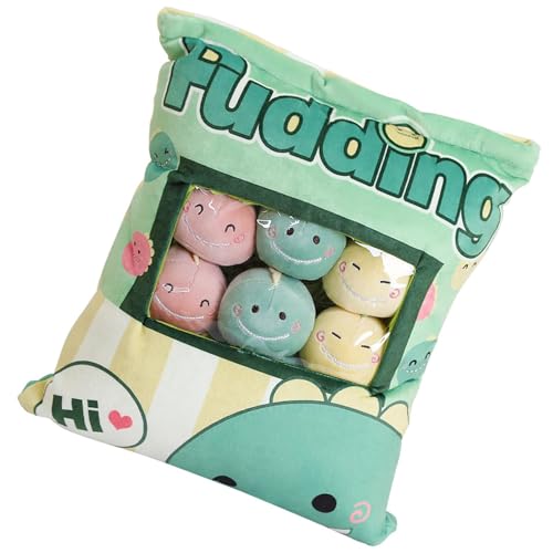 Gefüllter Tierkissen - Flauschiger Plüschkissen, abnehmbarer Spielzeughalter | Weicher und komfortabler Pudding -Plüsch mit 8 tiny -Stofftieren, Spaß und kreatives Geschenk für Mädchen und , gem Gefüllter Tierkissen - Flauschiger Plüschkissen, abnehmbarer Spielzeughalter | Weicher und komfortabler Pudding -Plüsch mit 8 tiny -Stofftieren, Spaß und kreatives Geschenk für Mädchen und , gem von NevPuose