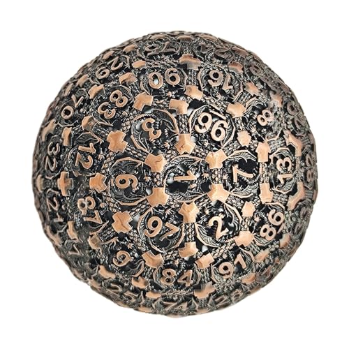 Heavy Metal Dice - Single Polyedral D100, Premium Die | Dekorative Würfel für Game Masters, Fantasy Battle Systems, Kampagnen -Sets, Sammlerdisplay und thematische Tabletop -Abent Heavy Metal Dice - Single Polyedral D100, Premium Die | Dekorative Würfel für Game Masters, Fantasy Battle Systems, Kampagnen -Sets, Sammlerdisplay und thematische Tabletop -Abent von NevPuose