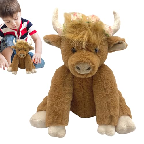 Highland Cow Stoffed Animal - Flauschiges Spielzeug, Gemütlicher Plüschbegleiter | Schlafenszeit Viehfigur, Weiches Braunes Yak, Schlafhilfsspielzeug, Tierkollektierbar Für Schlafzimmer, Sofa -, Highland Cow Stoffed Animal - Flauschiges Spielzeug, Gemütlicher Plüschbegleiter | Schlafenszeit Viehfigur, Weiches Braunes Yak, Schlafhilfsspielzeug, Tierkollektierbar Für Schlafzimmer, Sofa -, von NevPuose