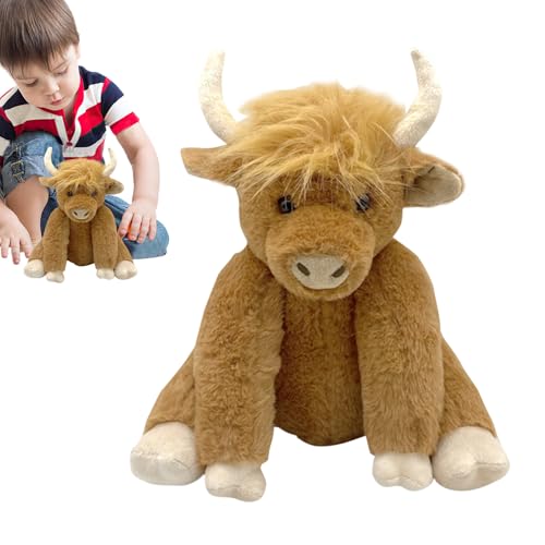 Highland Cow Stoffed Animal - Flauschiges Spielzeug, Gemütlicher Plüschbegleiter | Schlafenszeit Viehfigur, Weiches Braunes Yak, Schlafhilfsspielzeug, Tierkollektierbar Für Schlafzimmer, Sofa -, Highland Cow Stoffed Animal - Flauschiges Spielzeug, Gemütlicher Plüschbegleiter | Schlafenszeit Viehfigur, Weiches Braunes Yak, Schlafhilfsspielzeug, Tierkollektierbar Für Schlafzimmer, Sofa -, von NevPuose