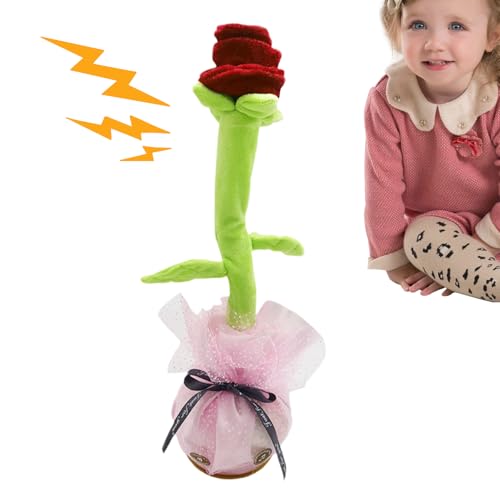 Melodische Tanzblüte - Fröhliche Singende Blume Stoffed Puppe, Lustige Bewegung Plüsch Figur | Tragbarer Musik Blumenbegleiter, Lebhafter Bloom Buddy, USB Wiederaufladbarer Spielkamerad, Amüsantes Kin von NevPuose