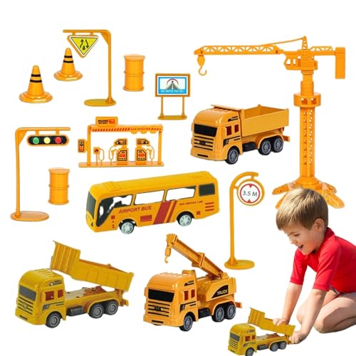 NevPuose BAU-LKW-Spielzeugset, Spielfahrzeuge-Set im Transporter-LKW - Druckguss-Konstruktions-LKW zum Zurückziehen, Konstruktionsspielzeug - Bagger-LKW-Spielzeug-Transportkran-Fahrzeug-Spielset für NevPuose BAU-LKW-Spielzeugset, Spielfahrzeuge-Set im Transporter-LKW - Druckguss-Konstruktions-LKW zum Zurückziehen, Konstruktionsspielzeug - Bagger-LKW-Spielzeug-Transportkran-Fahrzeug-Spielset für von NevPuose