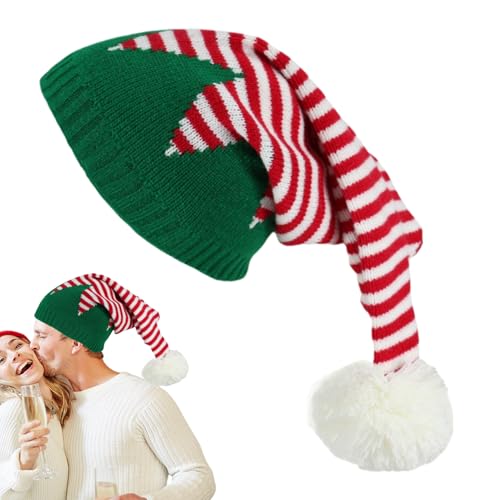 NevPuose Gestrickte Weihnachtsmütze für Damen, Weihnachtsmann-Strickmütze, bunt, bequem, festliches Design für kaltes Wetter, Damen, Mädchen, , Alltag, Outdoor-Aktivitäten, Versammlungen von NevPuose