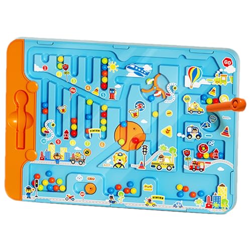 NevPuose Magnetisches Puzzlespiel, magnetisches Labyrinth -Puzzle - Magnetische Perlen Farbe und Zahl Maze,Frühes Bildungsspielzeug für Natur im Freien, Haus, Schule und Reisen von NevPuose