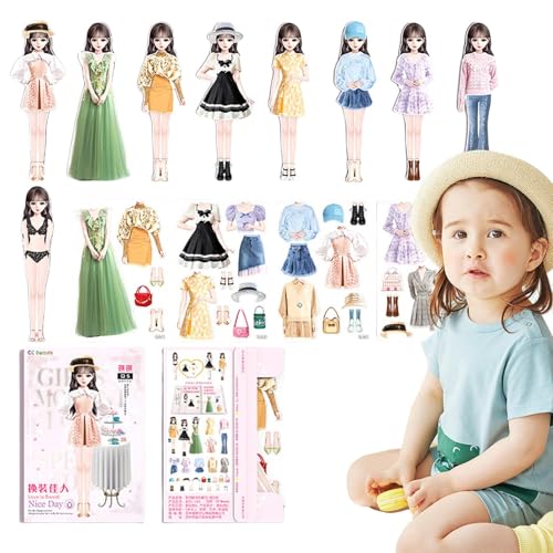 NevPuose Magnetoutfit Puzzle Toy - Modepuppenbaugruppe, Charakterkostümkit | Look Creation Game, tragbare Reisekoffer -Set, Papierausschnittssimulationskleidung für Kinder, kreatives -Spiel NevPuose Magnetoutfit Puzzle Toy - Modepuppenbaugruppe, Charakterkostümkit | Look Creation Game, tragbare Reisekoffer -Set, Papierausschnittssimulationskleidung für Kinder, kreatives -Spiel von NevPuose