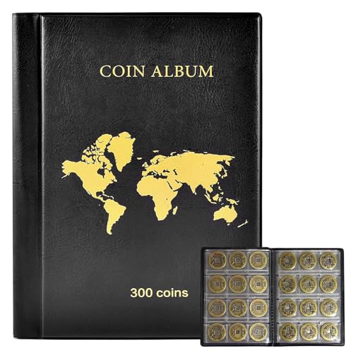 NevPuose Münzspeicheranzeige - Münzspeicher -Münzanzeige Münz Organizer Münzhülle Münzbuch Münzhalter | Collector Book Coin Album Coin Binder Pocket Album Storage Box | Münzsammlungsbuchhalter von NevPuose