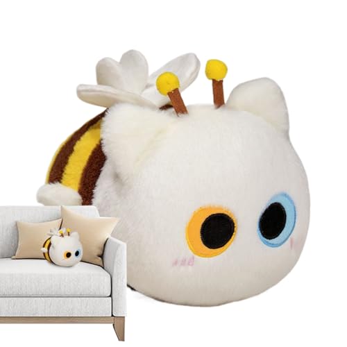 NevPuose Plüschfiguren | Katze Biene Kuscheltiere,26 cm Dekorative Puppenkissen Für Kinder Erwachsene Mädchen Wohnung Sofa Auto Deko Valentinstag Geburtstag Geschenkideen von NevPuose