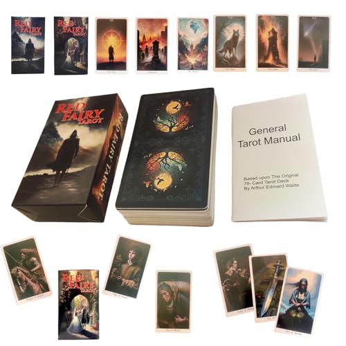 NevPuose Wahrsagerige Tarotkarten - Wahrsager Karten Tarot -Wahrsagendeck, Tarot -Spielkarten | Red Fairy Deck Reading, Deck English Version | Wahrsageres -Vermögensspiel NevPuose Wahrsagerige Tarotkarten - Wahrsager Karten Tarot -Wahrsagendeck, Tarot -Spielkarten | Red Fairy Deck Reading, Deck English Version | Wahrsageres -Vermögensspiel von NevPuose