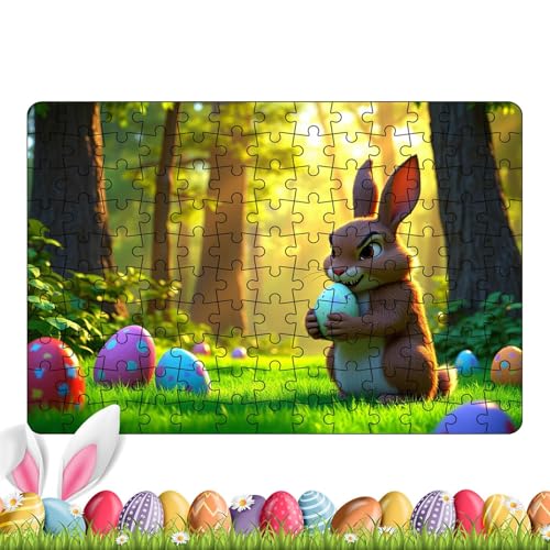 Osterpuzzle - Ostern süßes Kaninchen -Puzzle, Puzzle | Lustige Urlaubsdekoration, Cartoon -Wohnkultur, Ostermittel Kinder Teenager, farbenfrohe Hasenstücksaktivität, Familienfeierspiele, lustig von NevPuose