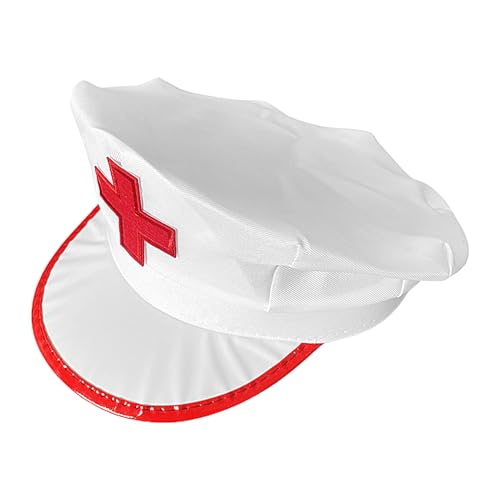 Weiße Schwesterhut Stirnband - Pflegekappe, Professionelle Motorhaube | Vintage Krankenschwester Kostümzubehör, Wiederverwendbare Obergrenze Für Clubs, Studentenkrankenschwestern Und Rollenspieleveran von NevPuose