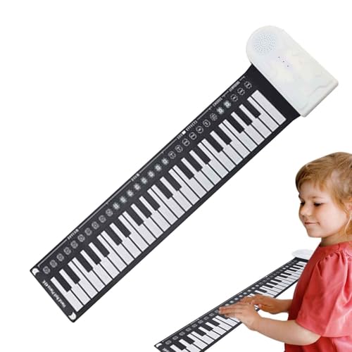 Nevalerra Aufrollbares Klavier für Kinder, Aufrollbare Klaviertastatur | tragbare Faltbare Musiktastatur | Musiktastatur mit 49 Tasten, Lernspielzeug für Kinder, Anfänger, Erwachsene, Nevalerra Aufrollbares Klavier für Kinder, Aufrollbare Klaviertastatur | tragbare Faltbare Musiktastatur | Musiktastatur mit 49 Tasten, Lernspielzeug für Kinder, Anfänger, Erwachsene, von Nevalerra