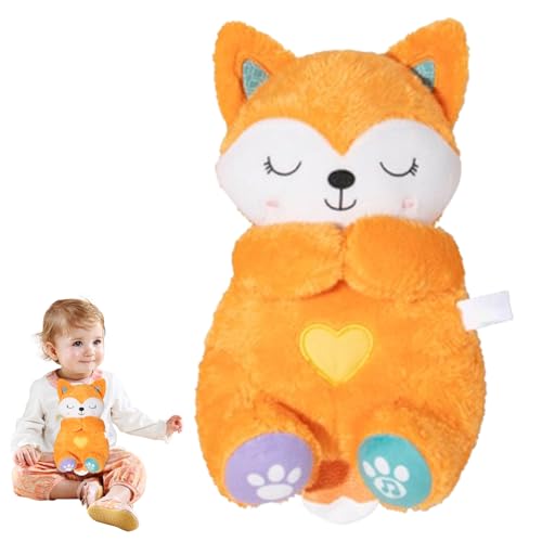 Nevalerra Musik-Plüschtier, atmendes Stofftier - Atmende gefüllte Fuchsspielzeuge Der rhythmische- Umarmbare Plüschtiere für Kinder, Cartoon-Tierpuppe für Zuhause, Kindergarten, Kindergarten von Nevalerra