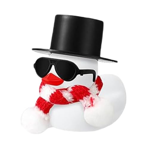 Weihnachtsgummiente - Mini -Hout -Schal, tragbares Entenbadspielzeug | Kleine Entenbadauto -Ornamente Dashboard Dekorationen Sonnenbrille, Gummi -Entenspielzeug für Winterurlaub. von Nevalerra