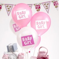 Latexballons Kleine Eule "Baby Girl" im 8er Pack, pink/weiß Latexballons Kleine Eule "Baby Girl" im 8er Pack, pink/weiß von Neviti